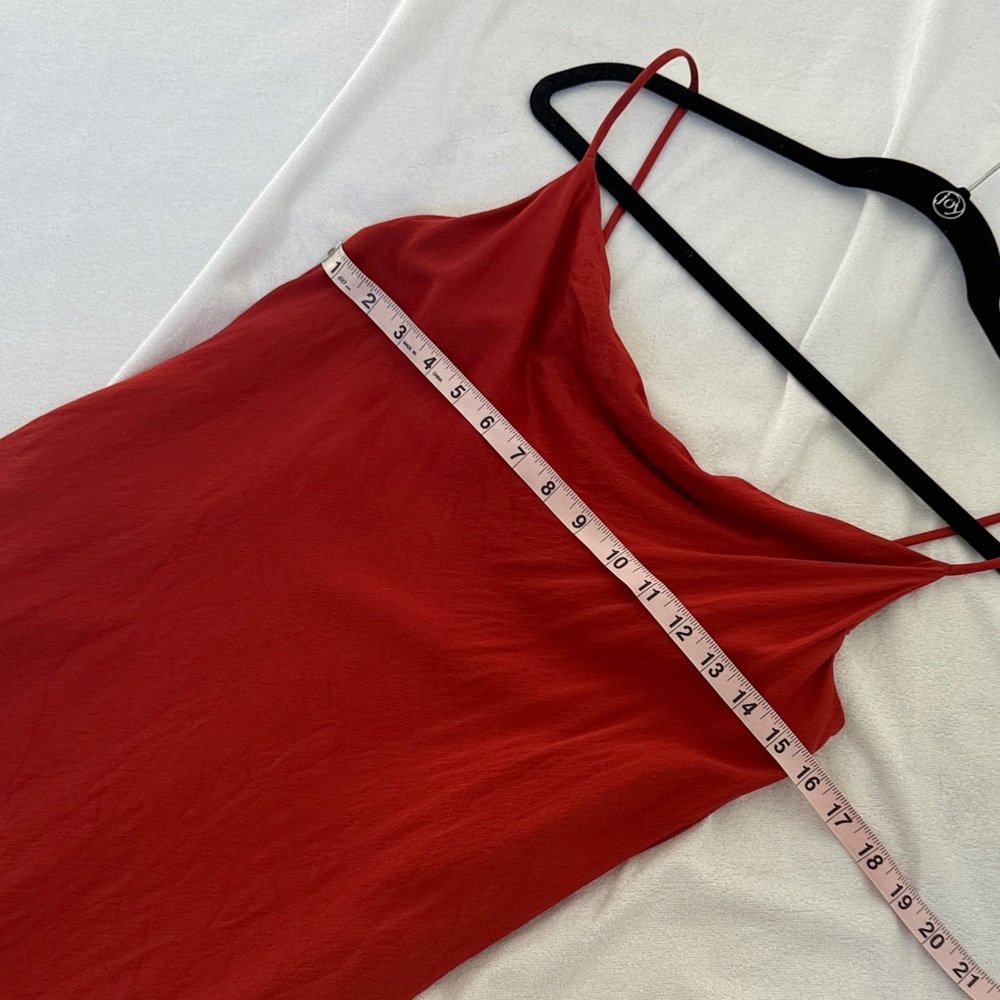 Loft Orange Red Cowl neck Slip Dress 6 - Picture 6 of 9